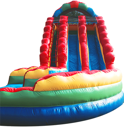 Inflatable Dual Lane Curvy Water Slide with Pool
